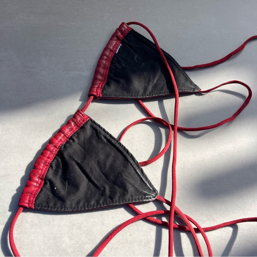 Red Triangle String Bikini Top - Women's Swim - Picture 2 of 6